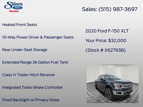 Used 2020 Ford F150 XLT w/ Equipment Group 302A Luxury AWD/4WD image 29