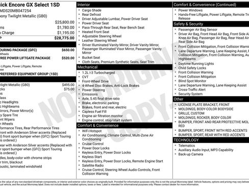 Used 2021 Buick Encore GX Select w/ Sport Touring Package FWD image 6