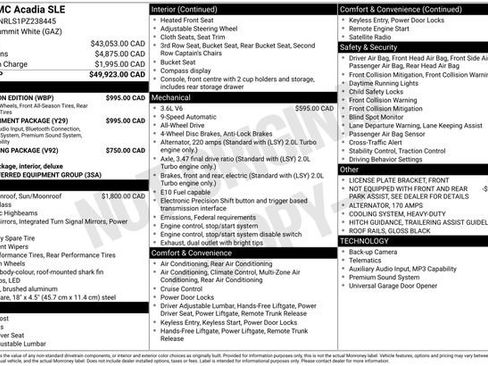 Used 2023 GMC Acadia SLE w/ Infotainment Package AWD/4WD image 4