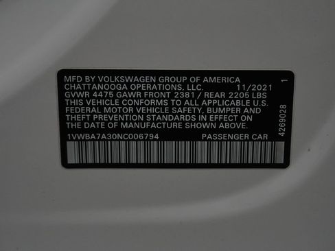 Used 2022 Volkswagen Passat 2.0T FWD image 55