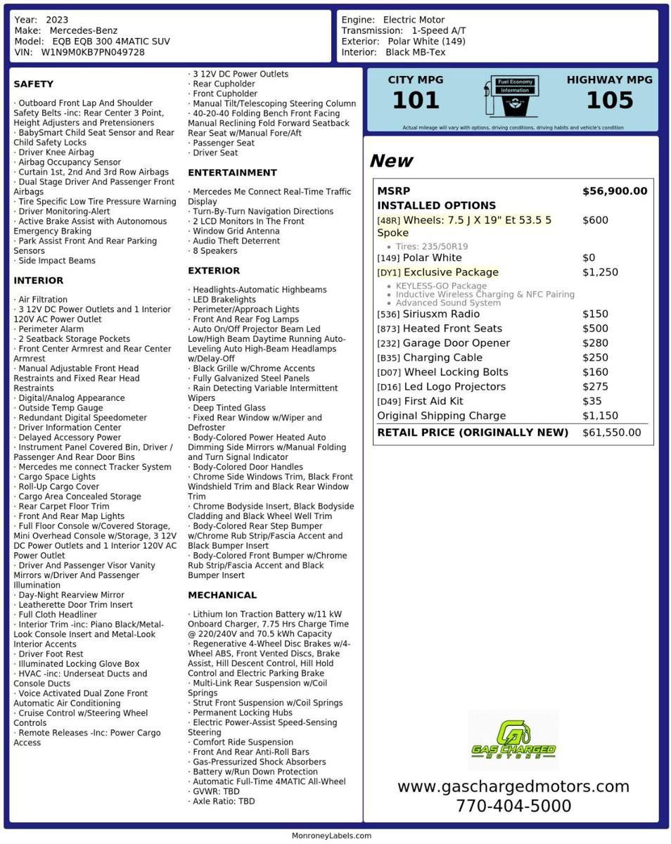 Used 2023 Mercedes-Benz EQB 300 4MATIC w/ Exclusive Package image 56