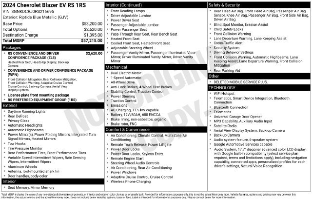 Used 2024 Chevrolet Blazer EV RS AWD/4WD image 2