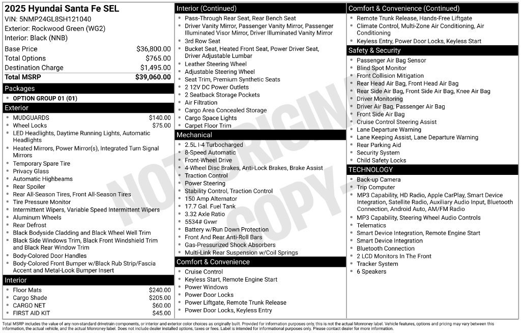 Certified 2025 Hyundai Santa Fe SEL FWD image 33