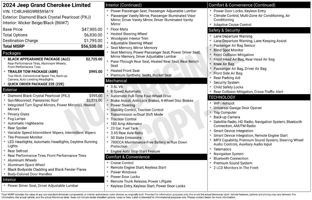 Used 2024 Jeep Grand Cherokee Limited w/ Black Appearance Package AWD/4WD image 28