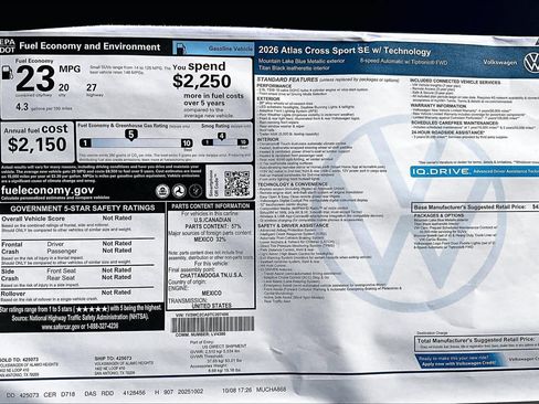 New 2026 Volkswagen Atlas Cross Sport SE image 19