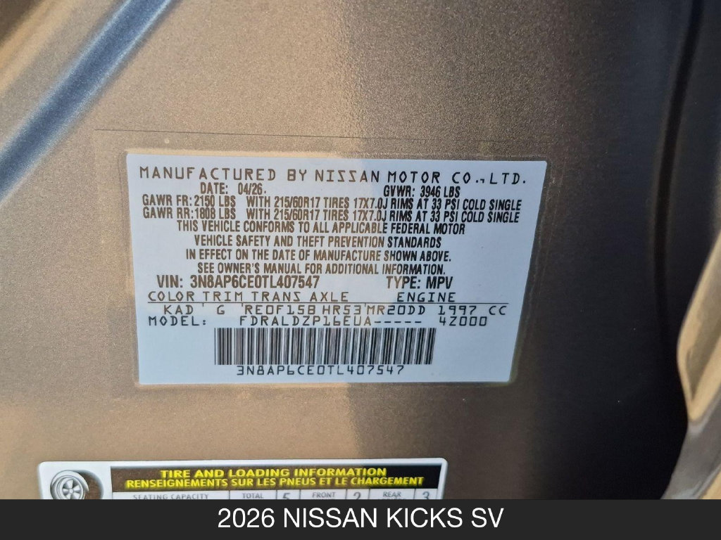 Used 2026 Nissan Kicks SV FWD image 24