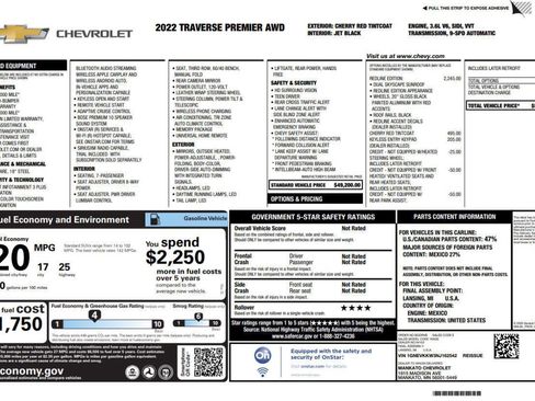 Used 2022 Chevrolet Traverse Premier w/ Redline Edition image 4