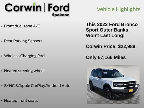 Used 2022 Ford Bronco Sport Outer Banks w/ Tech Package image 13