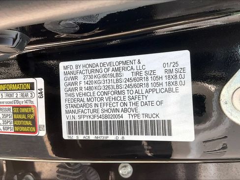Certified 2025 Honda Ridgeline RTL image 19