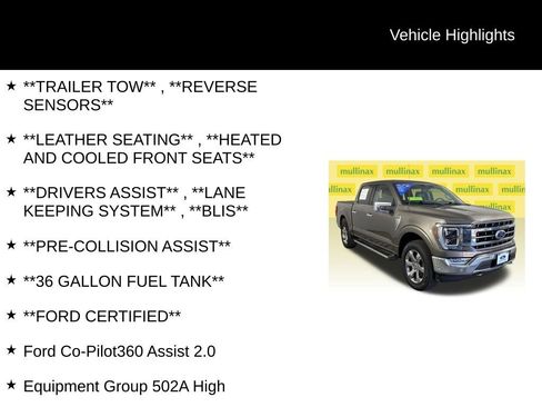 Certified 2023 Ford F150 Lariat w/ Equipment Group 502A High image 12