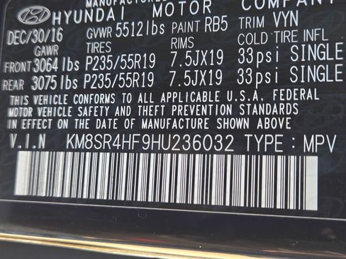 Used 2017 Hyundai Santa Fe FWD w/ SE Ultimate Tech Package 03 image 11