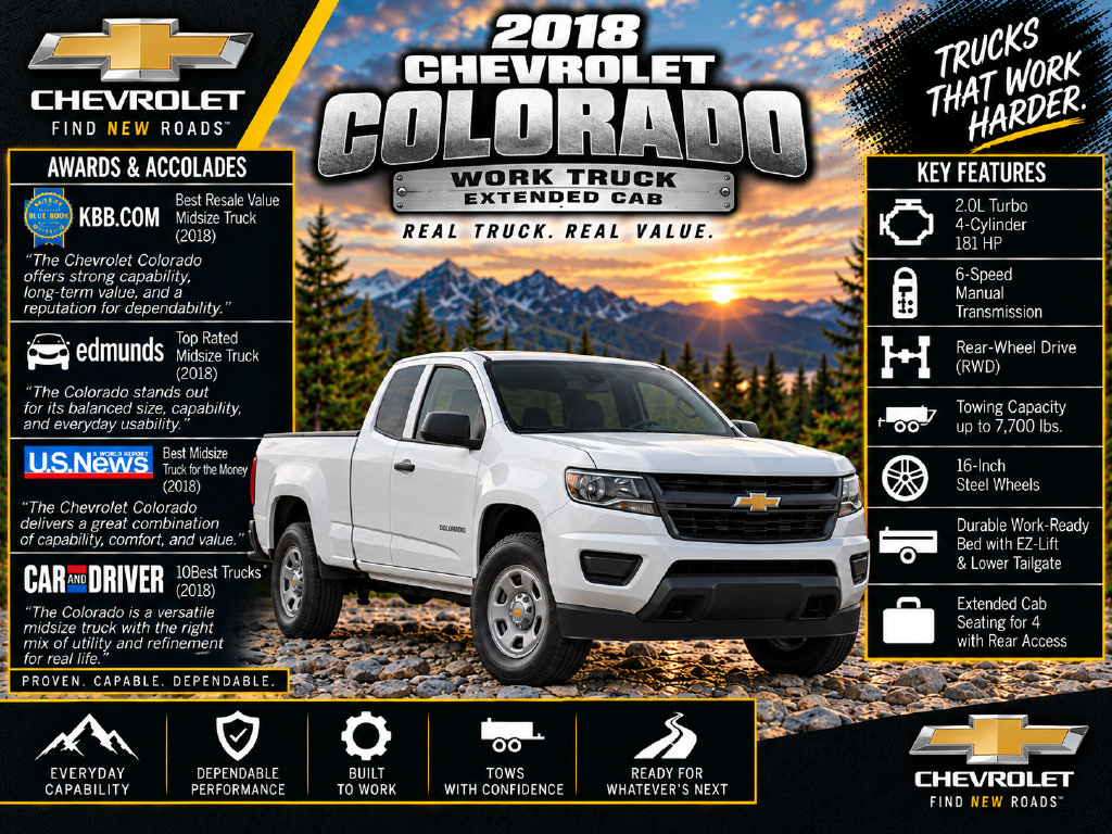 Used 2018 Chevrolet Colorado W/T w/ Custom Special Edition RWD image 3