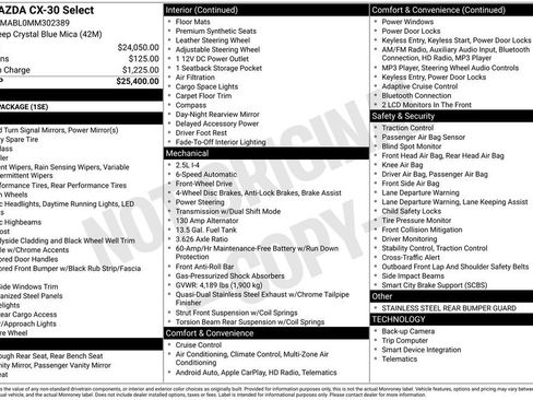 Used 2021 MAZDA CX-30 FWD 2.5 S w/ Select Package image 24