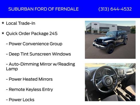 Used 2017 Jeep Wrangler Unlimited Sport w/ Quick Order Package 24S AWD/4WD image 4