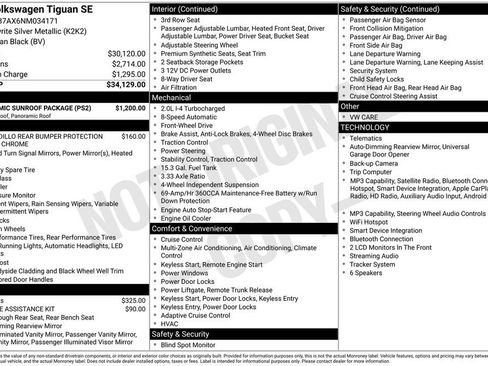 Used 2022 Volkswagen Tiguan SE w/ Panoramic Sunroof Package FWD image 4