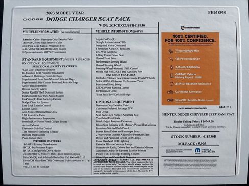 Certified 2023 Dodge Charger Scat Pack w/ Plus Group image 2