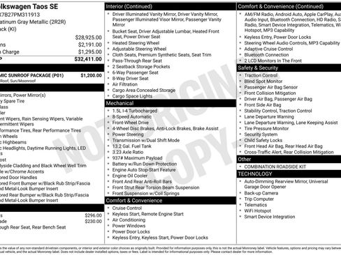 Used 2023 Volkswagen Taos SE w/ Panoramic Sunroof Package FWD image 7