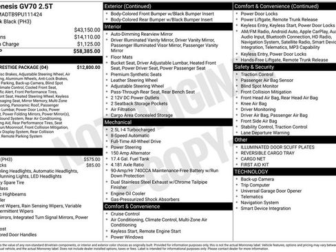 Used 2023 Genesis GV70 2.5T w/ Sport Prestige Package AWD/4WD image 2