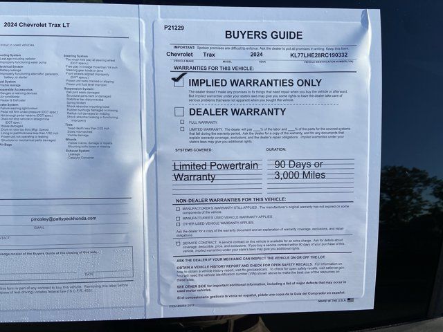 Used 2024 Chevrolet Trax LT w/ Driver Confidence Package FWD image 6