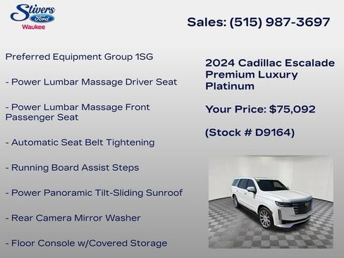 Used 2024 Cadillac Escalade Premium Luxury Platinum w/ Heavy-Duty Trailer Package AWD/4WD image 8