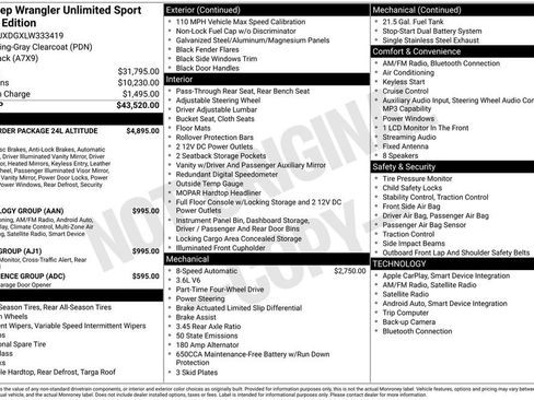 Used 2020 Jeep Wrangler Unlimited Sport AWD/4WD image 3