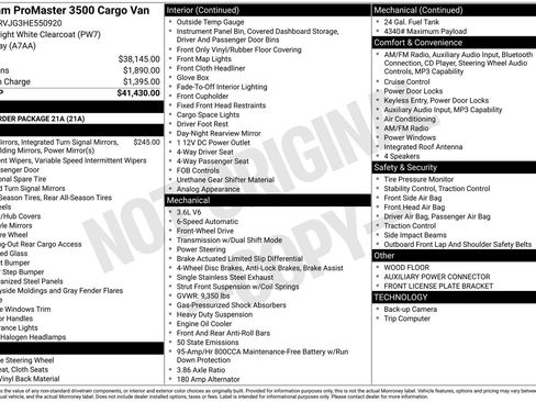 Used 2017 RAM ProMaster 3500 image 6