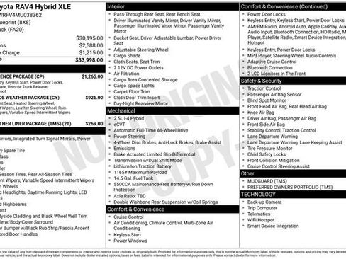 Used 2021 Toyota RAV4 XLE w/ Convenience Package AWD/4WD image 13