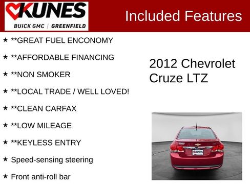 Used 2012 Chevrolet Cruze LTZ w/ RS Package FWD image 3