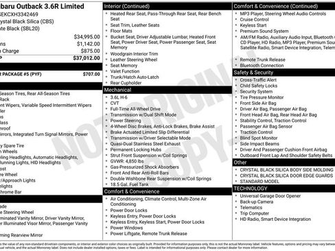 Used 2017 Subaru Outback 3.6R Limited w/ Popular Package #5 image 4