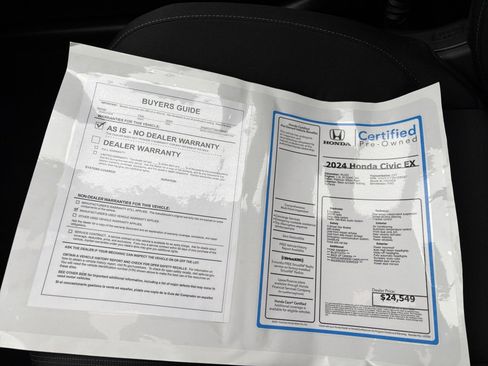 Certified 2024 Honda Civic EX image 37