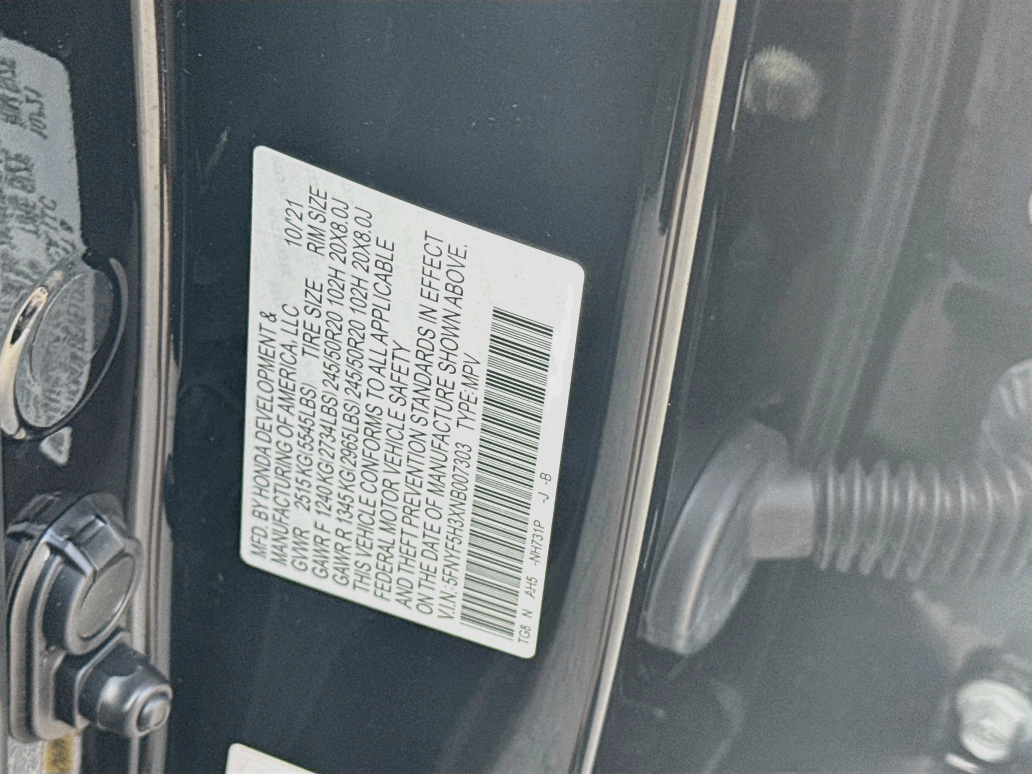 Used 2022 Honda Pilot Sport image 37