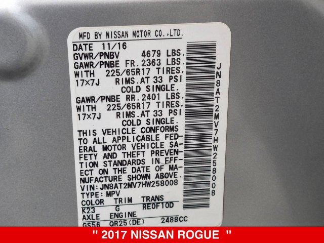 Used 2017 Nissan Rogue S w/ S Appearance Package AWD/4WD image 39