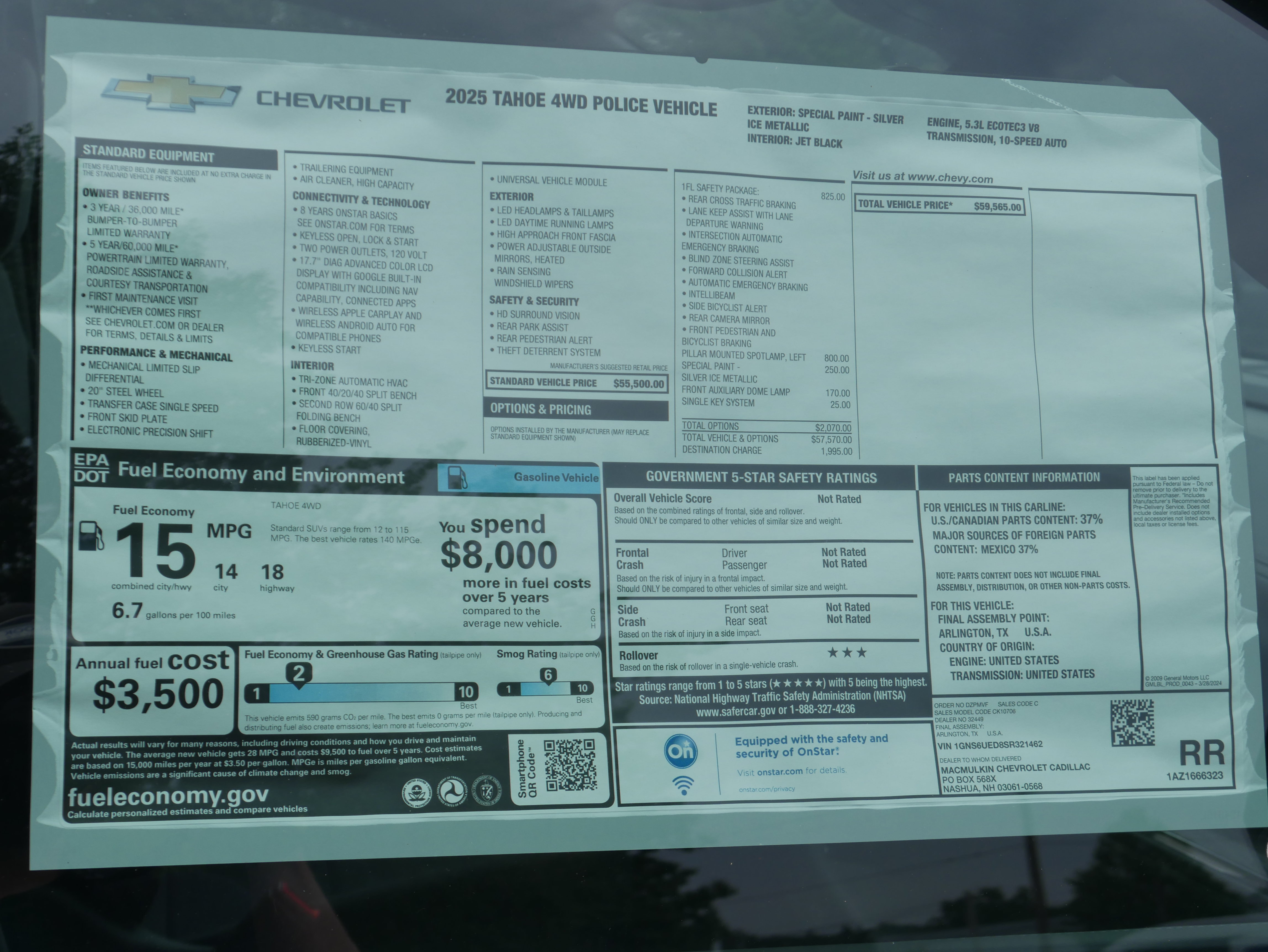 New 2025 Chevrolet Tahoe 4WD w/ 1FL Safety Package image 37