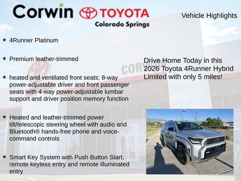 Used 2026 Toyota 4Runner Platinum AWD/4WD image 8