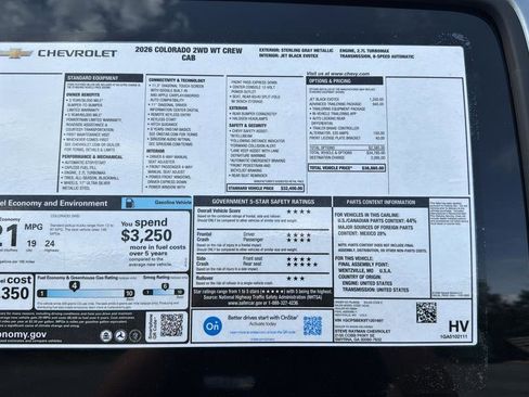 New 2026 Chevrolet Colorado W/T w/ Advanced Trailering Package RWD image 24