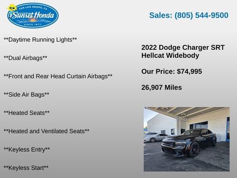 Used 2022 Dodge Charger SRT Hellcat w/ Harman/Kardon Audio Group RWD image 6