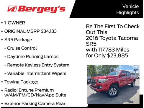 Used 2016 Toyota Tacoma SR5 w/ SR5 Appearance Package (SN) AWD/4WD image 5