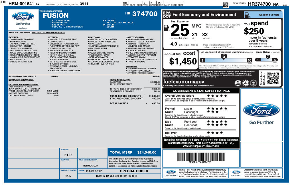 Used 2017 Ford Fusion SE FWD image 37