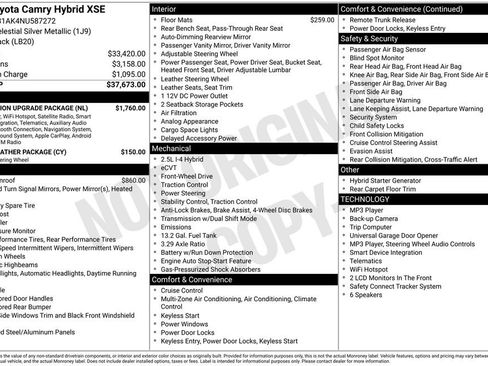 Used 2022 Toyota Camry XSE w/ Navigation Upgrade Package FWD image 35