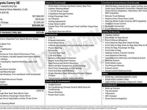Certified 2023 Toyota Camry SE w/ Blackout Package (TMS) FWD image 32