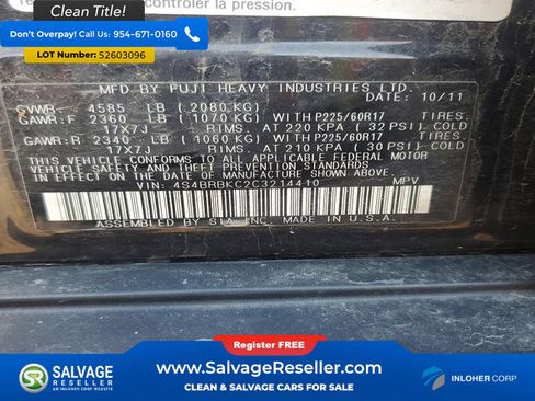Used 2012 Subaru Outback 2.5i Limited w/ Moonroof Pkg AWD/4WD image 17