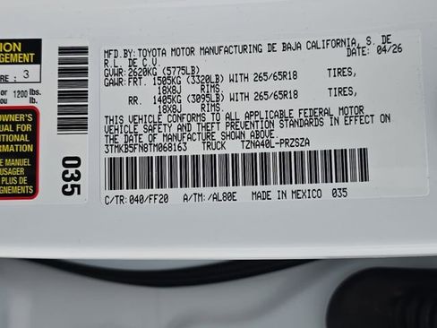 New 2026 Toyota Tacoma SR5 RWD image 34