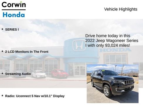 Used 2022 Jeep Wagoneer Series I w/ Convenience Group I AWD/4WD image 7
