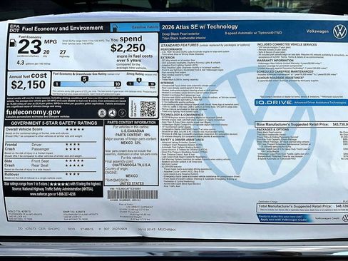 New 2026 Volkswagen Atlas SE FWD image 19