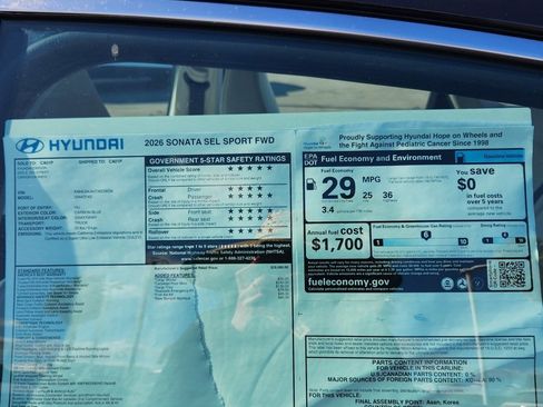 New 2026 Hyundai Sonata SEL image 24