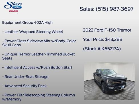 Certified 2022 Ford F150 Tremor w/ Equipment Group 402A High AWD/4WD image 28