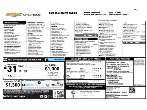 Used 2021 Chevrolet TrailBlazer RS w/ Technology Package image 26