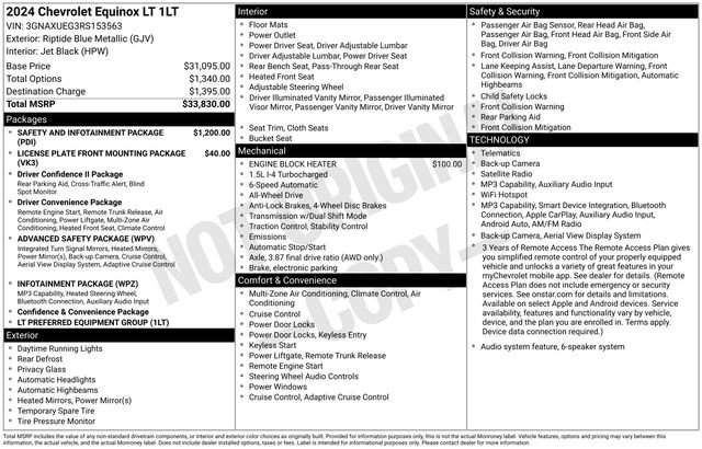 Used 2024 Chevrolet Equinox LT AWD/4WD image 2