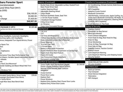 Used 2025 Subaru Forester Sport w/ Popular Package #1 AWD/4WD image 26