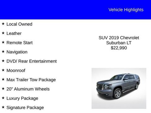 Used 2019 Chevrolet Suburban LT w/ LT Signature Package RWD image 2